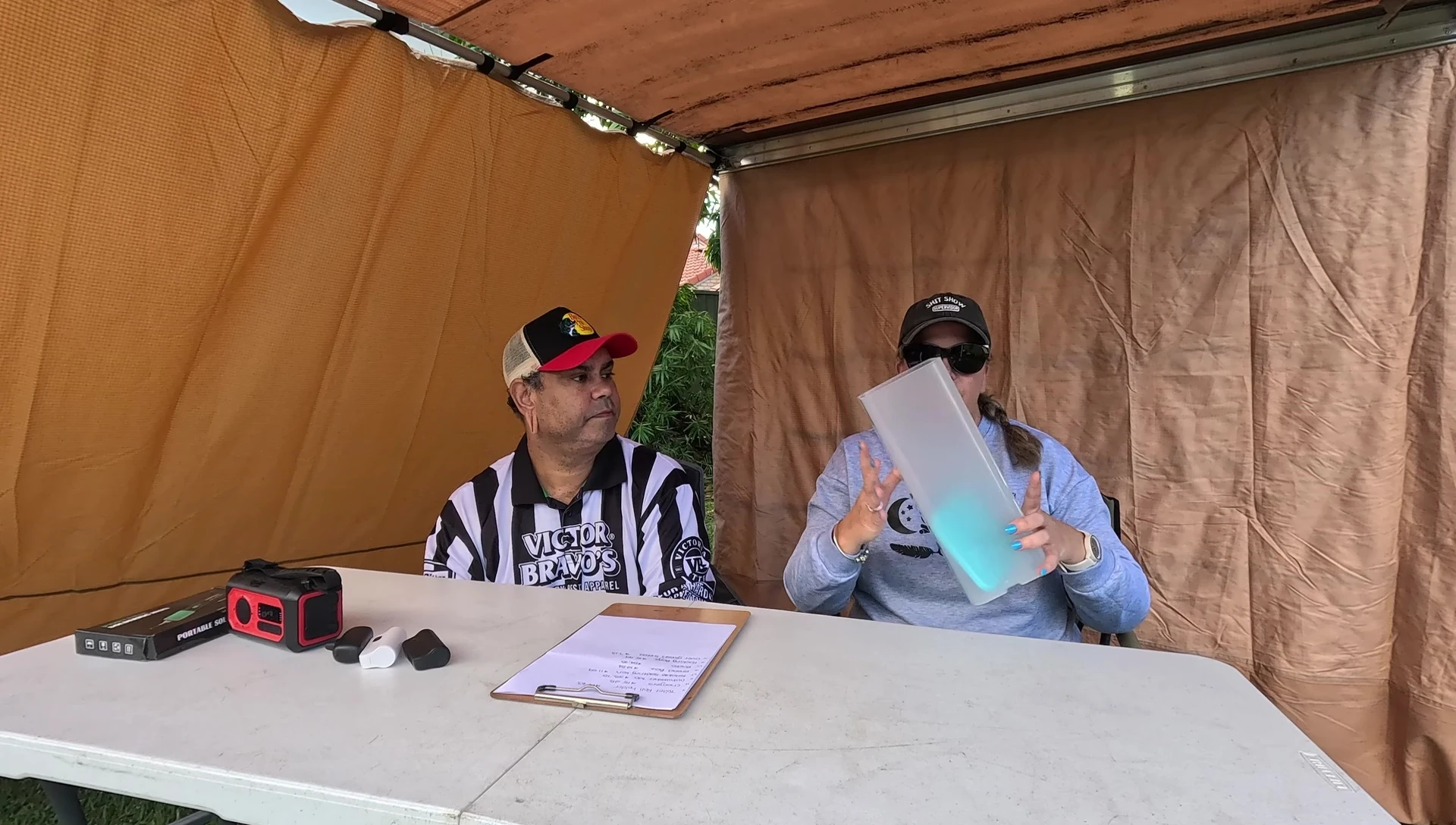 The plastic bread bin.