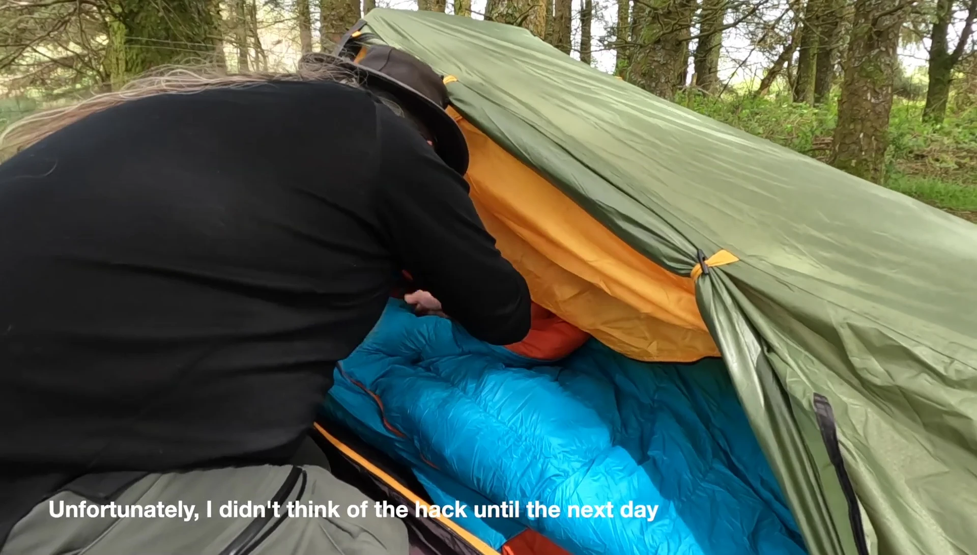 The assembled Zenbivy Trek sleeping system, ready for use.