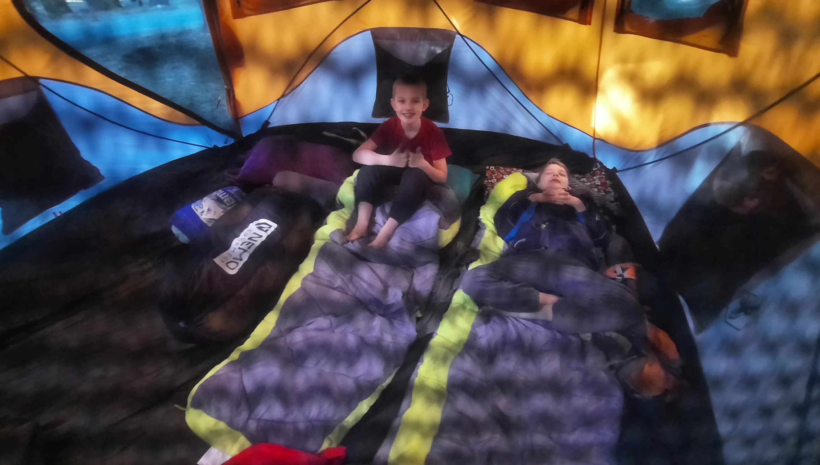 Image showing a family backpacking trip