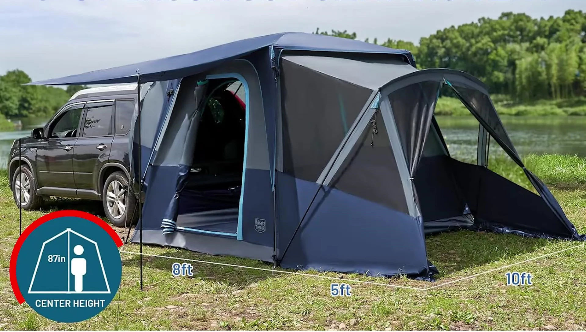 Interior of Timber Ridge SUV Tent showing space