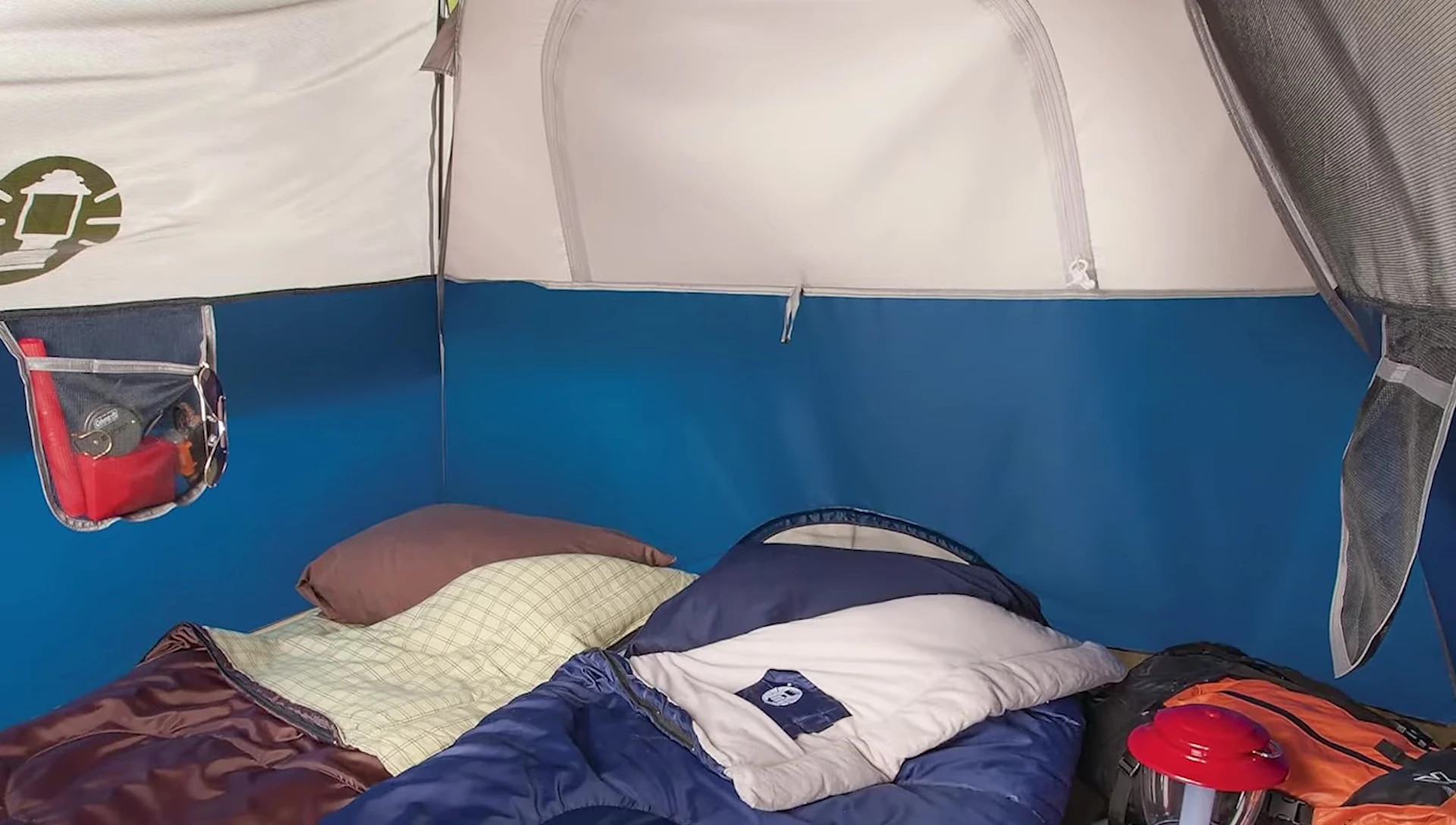 Interior of Coleman Sundome 4-Person Tent showing space