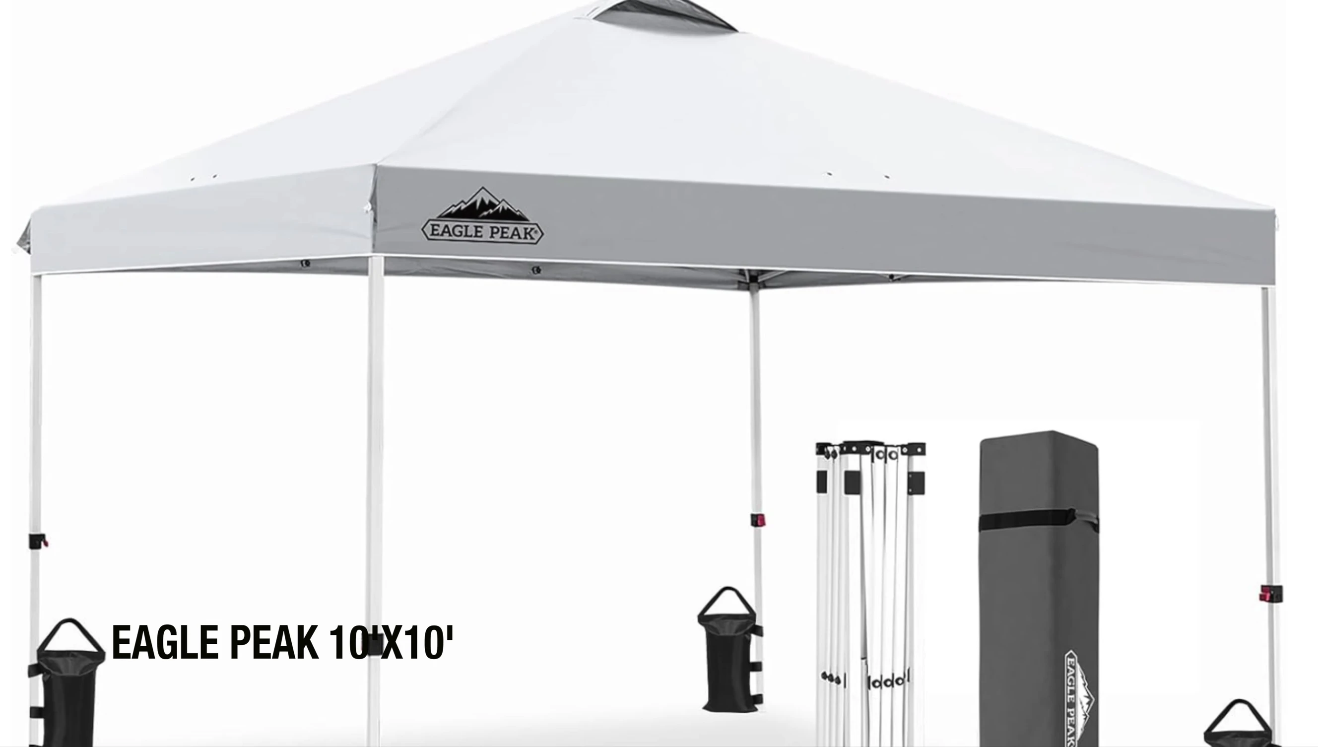 The Eagle Peak 10x10 pop-up canopy tent in a backyard setting.