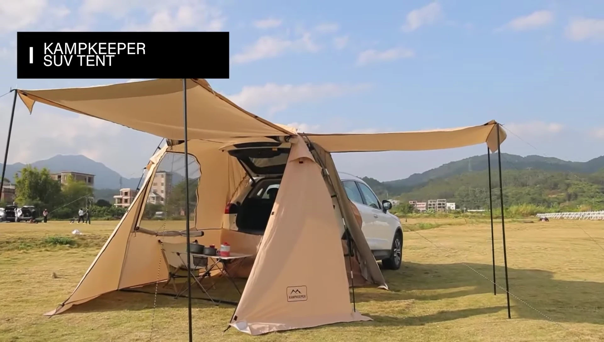 The Camp Keeper SUV tent highlighting its awning.