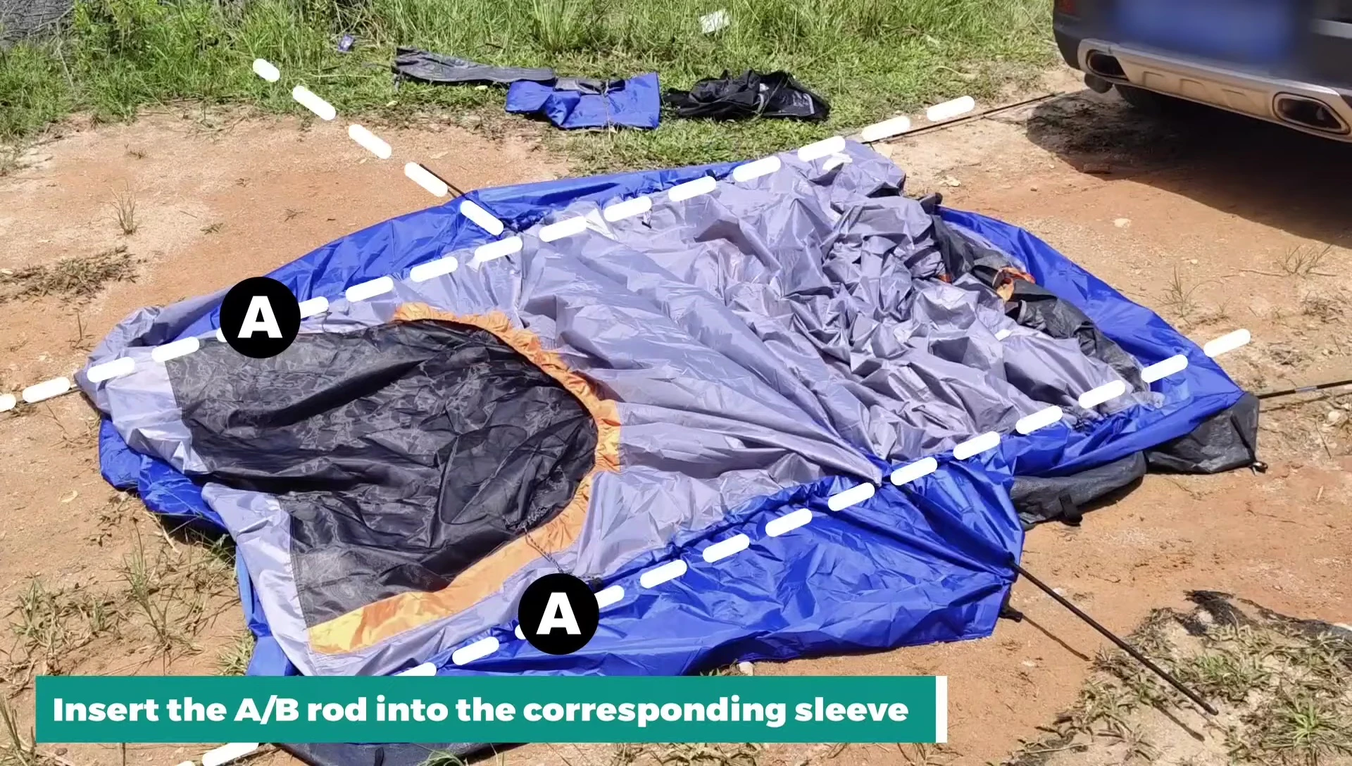 Close-up of the GOL tent's waterproof material and seams.