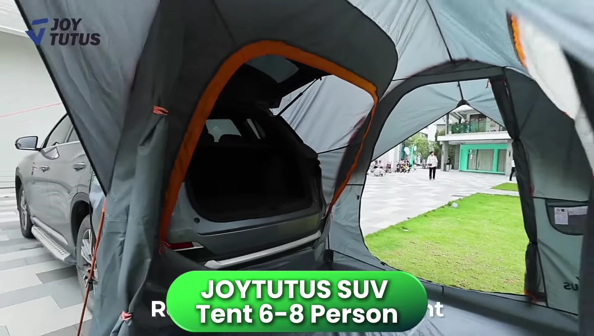 The Joy 22' SUV tent attached to a vehicle.