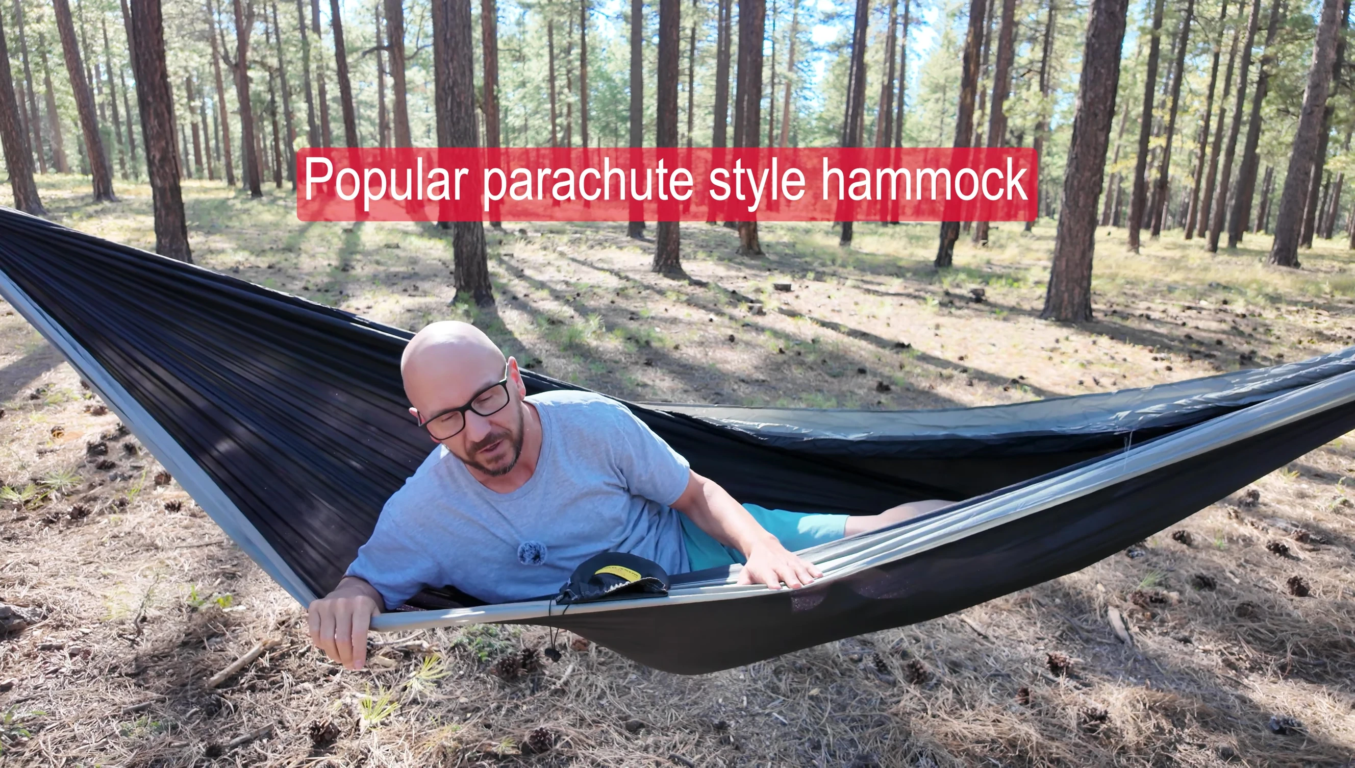 Person relaxing in the hammock, conveying a sense of comfort and relaxation.