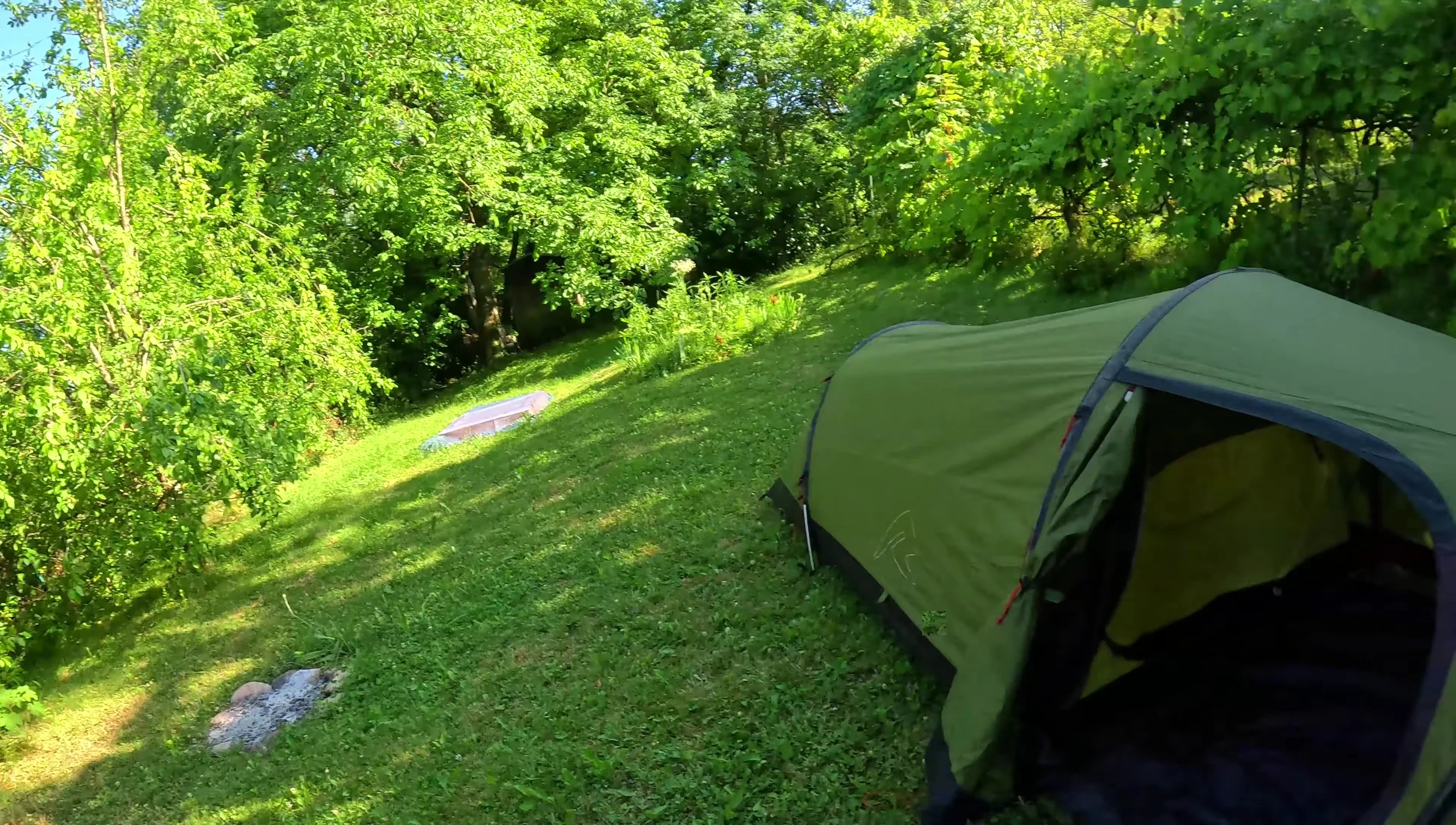 Using the vestibule to change clothes and keep the main tent clean.