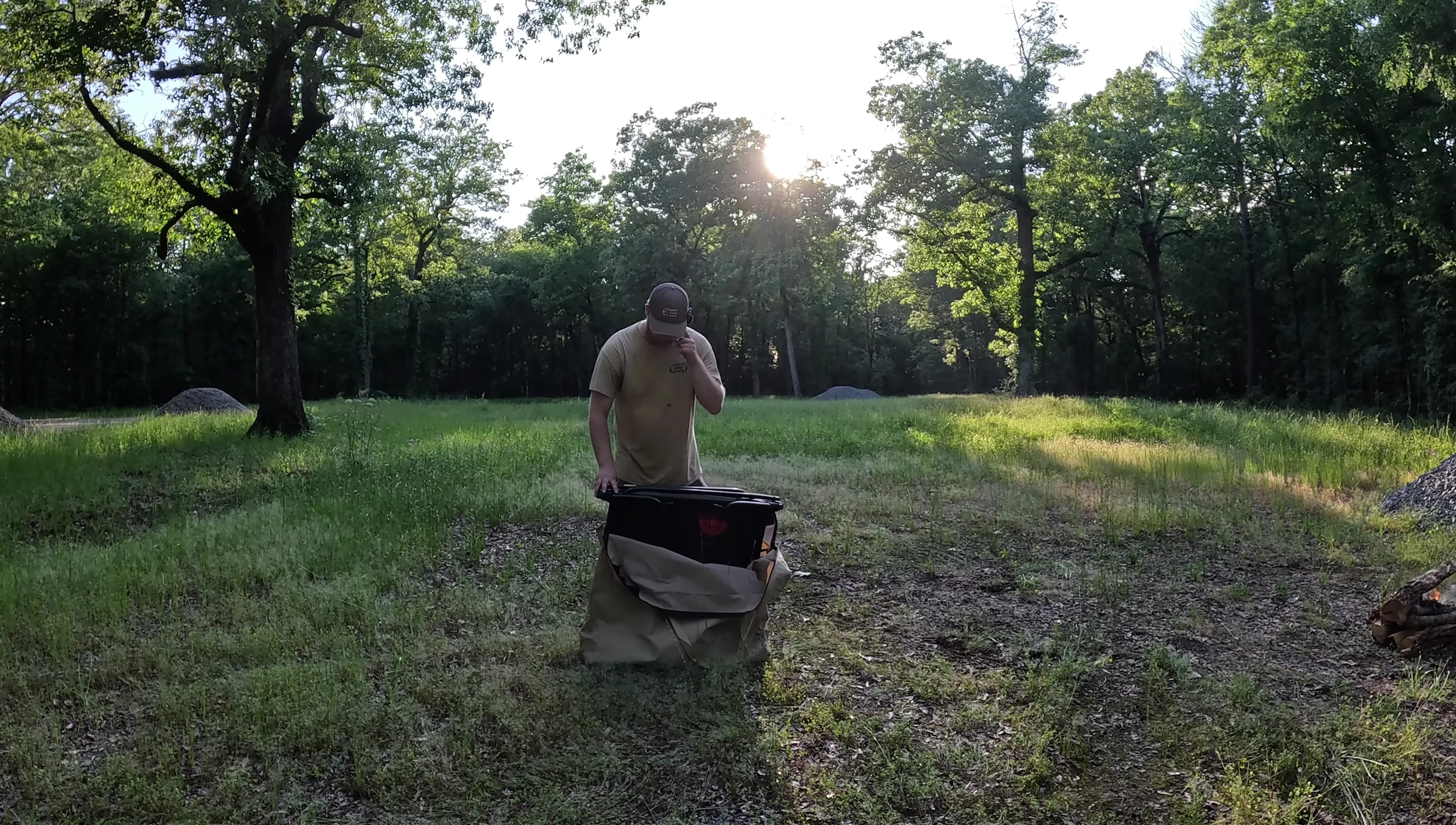 Kamp-Rite Tent Cot in its storage bag.