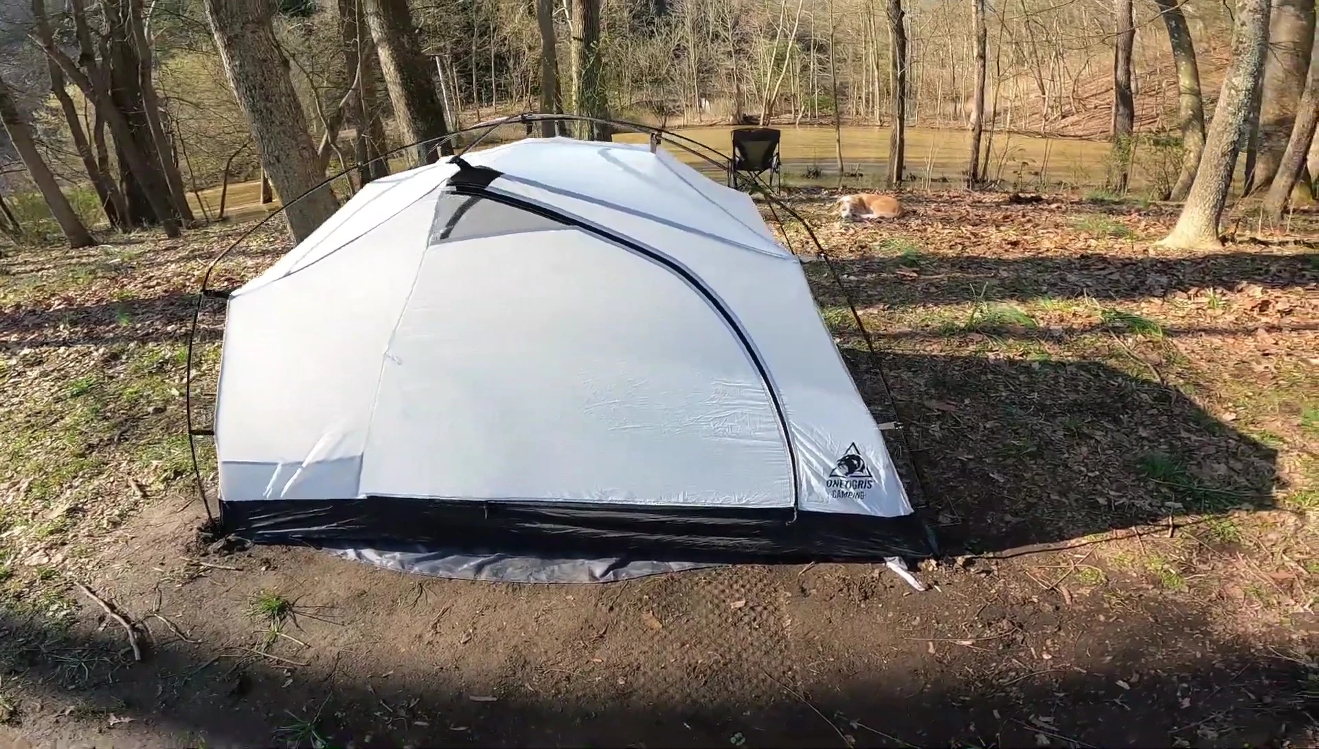 A closer view of the inner tent's ventilation systems