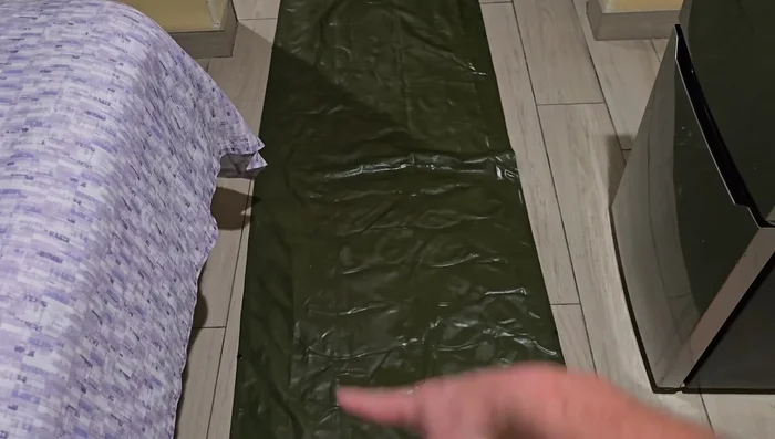 Hang the tent to air dry using the shower rod.