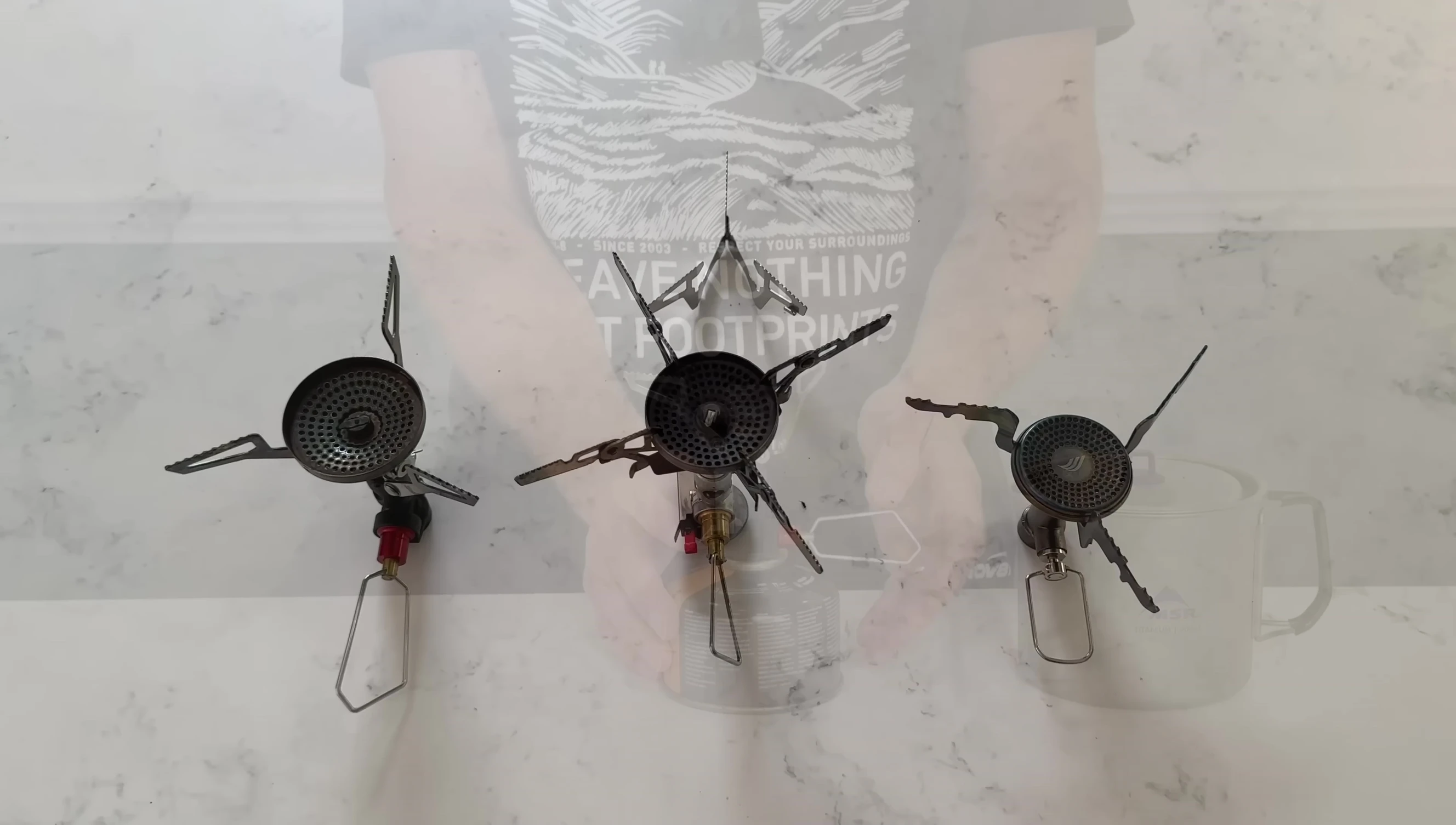 Comparison shot of all three stoves