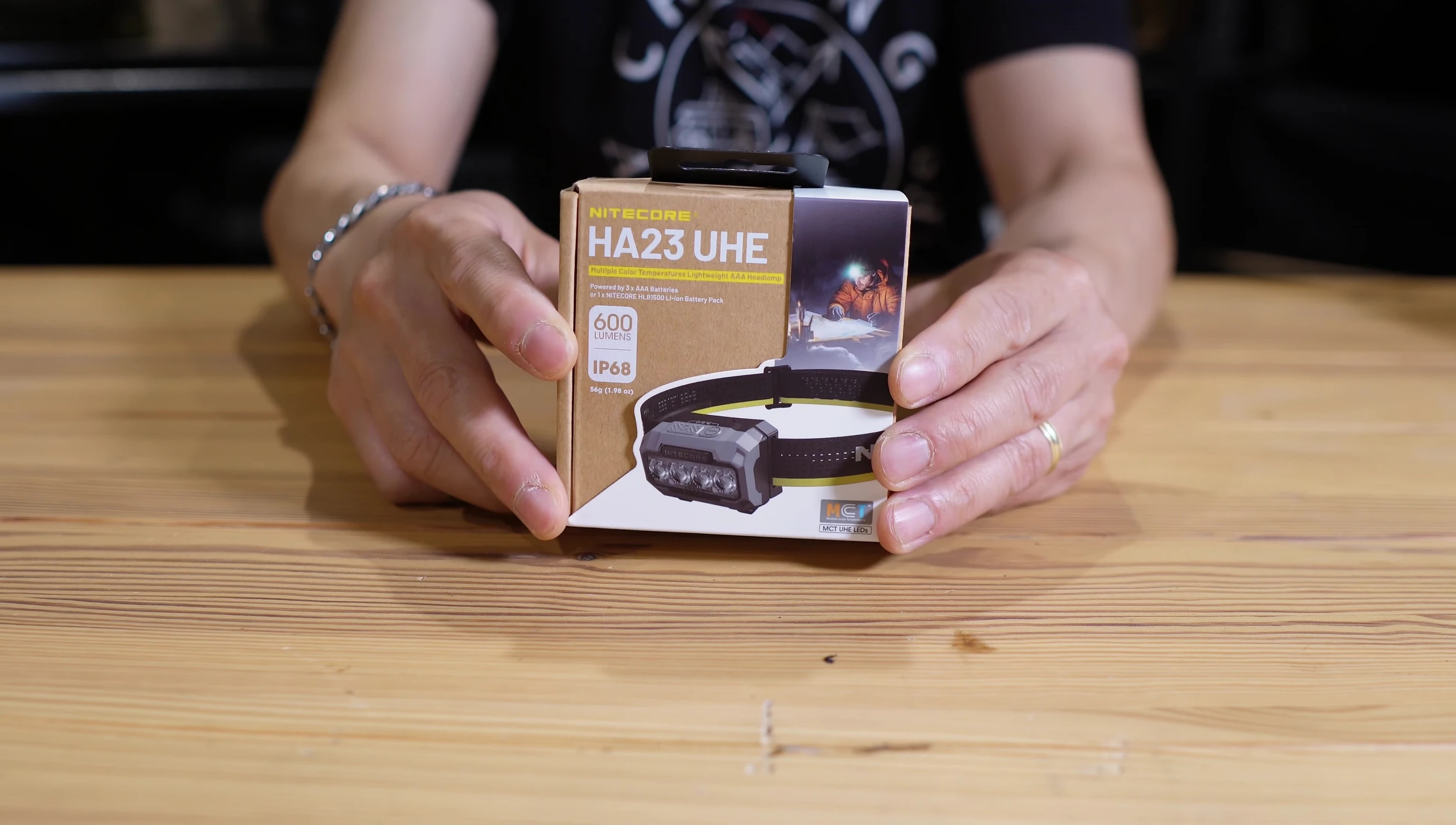 The Nitecore HA23 UHe headlamp in its packaging