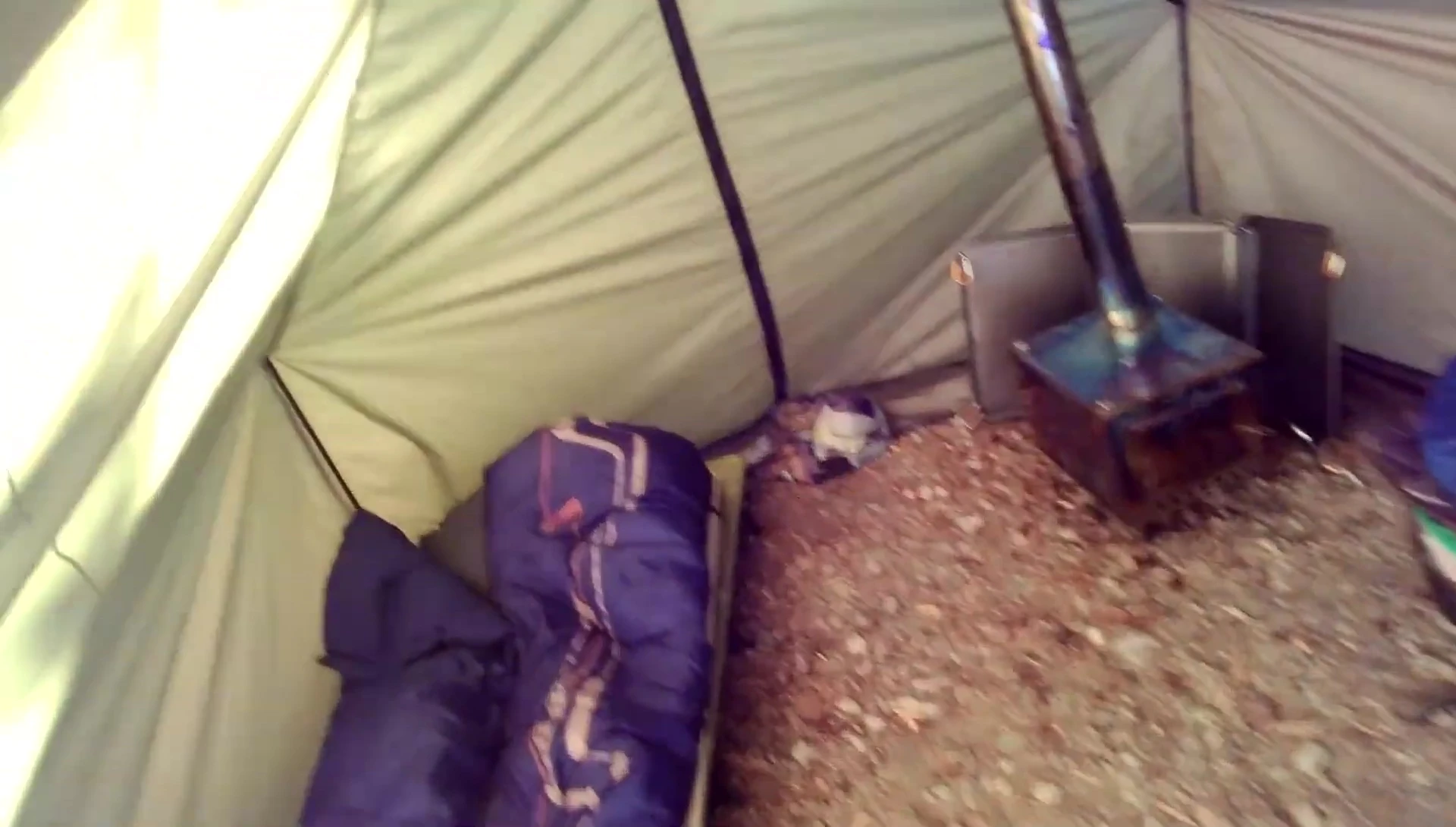 All lights turned on inside the tent