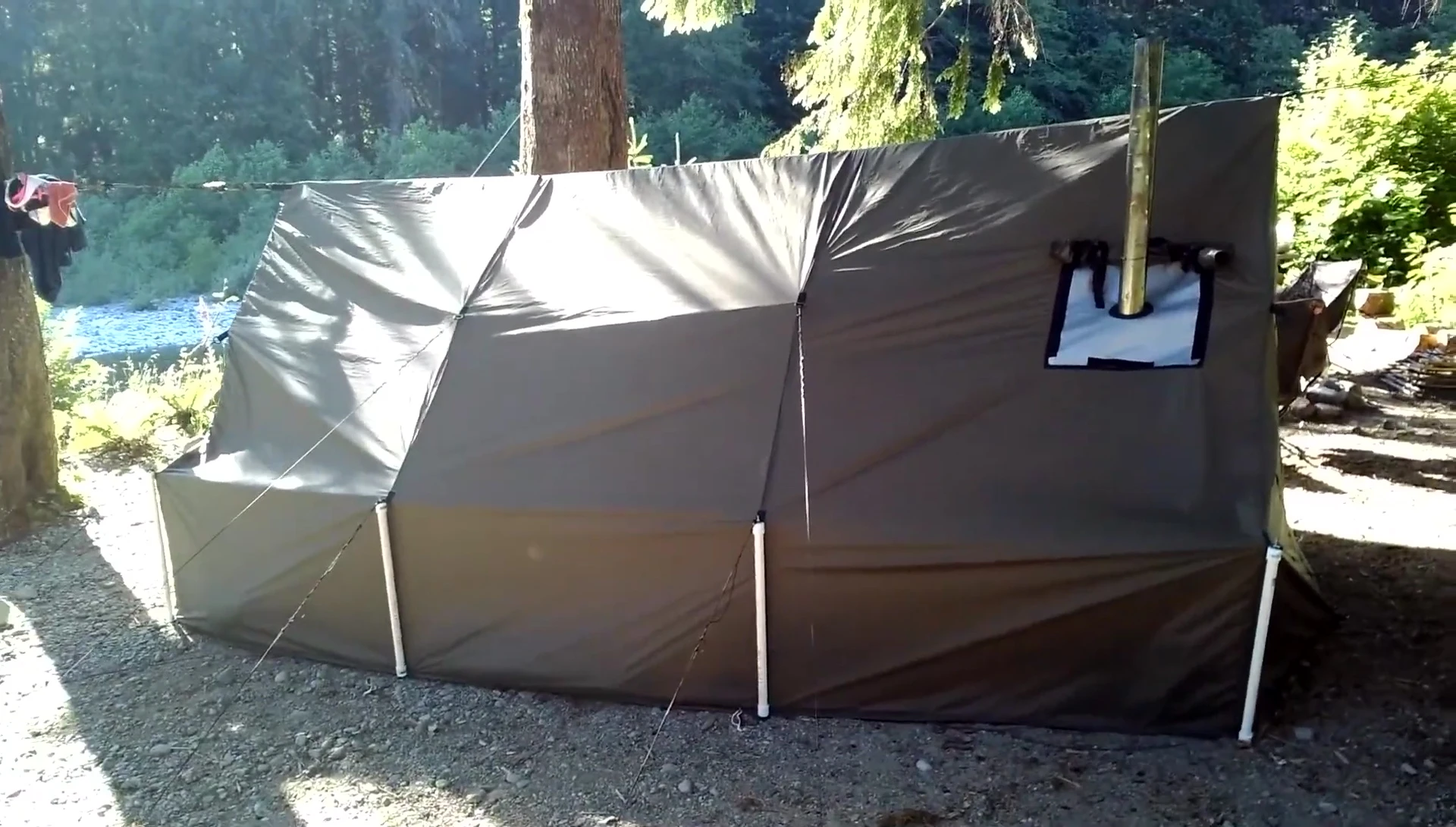 Final shot of the wall tent setup