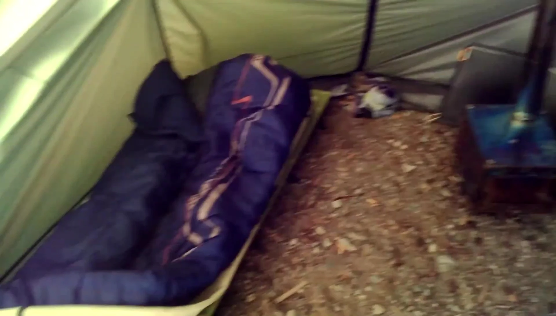 The old faithful stove inside the wall tent