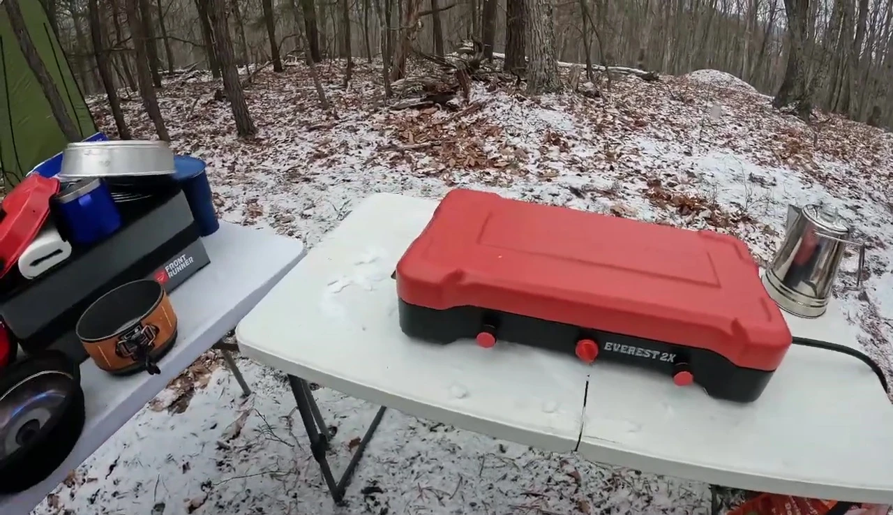 The stove being packed up