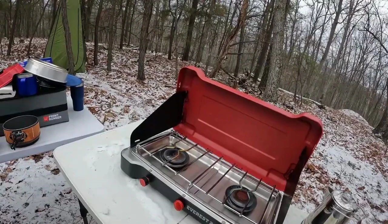The pot of red beans and rice simmering on the stove