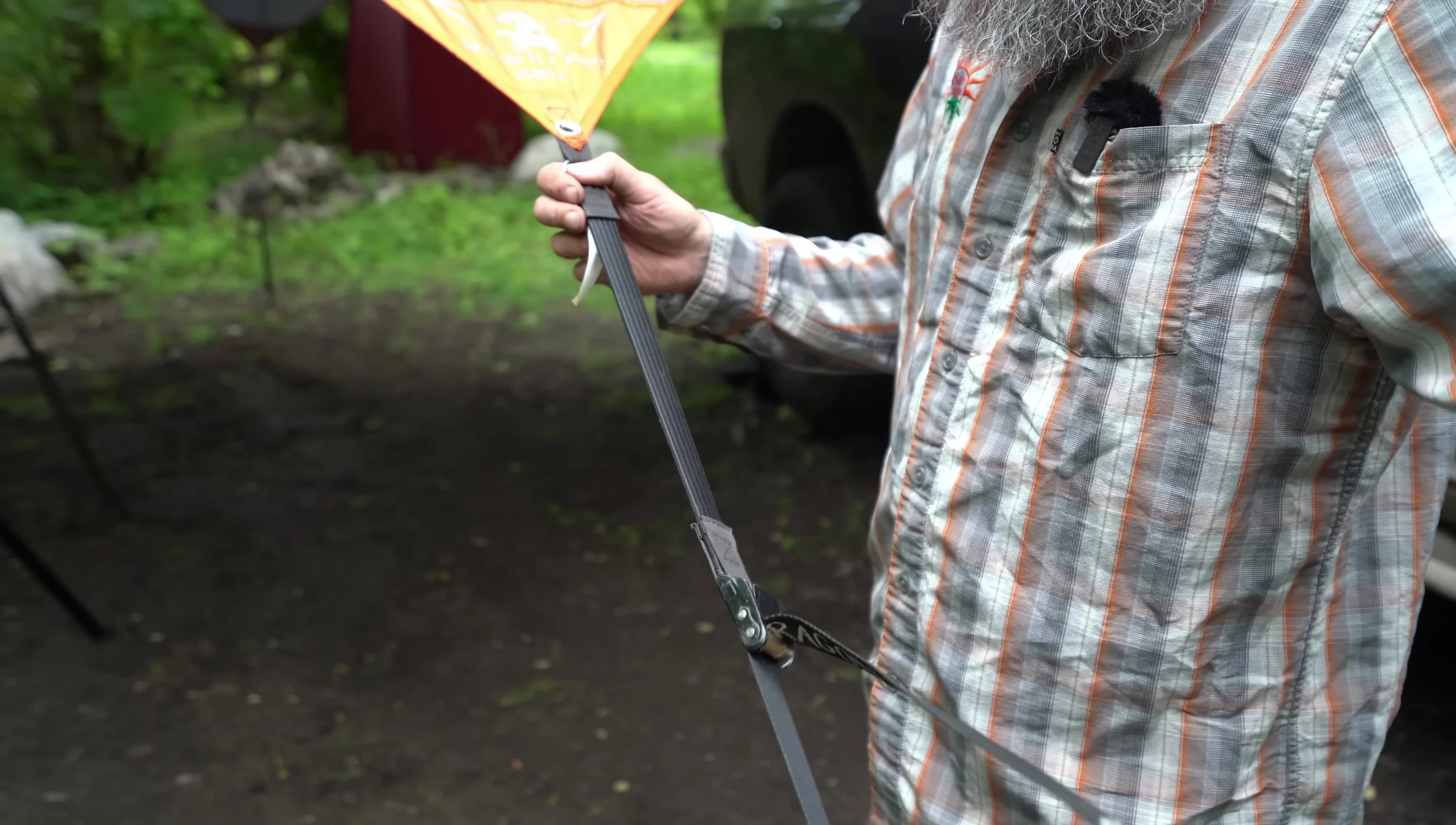 Close-up of the elastic section on the cam straps.