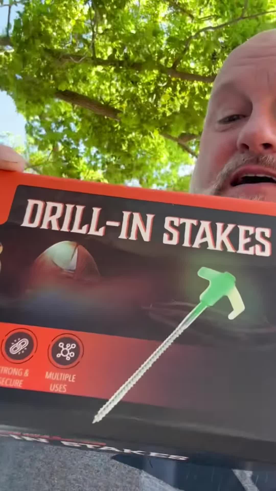 Close-up shot of the Adventure Sea drilling stakes packaging.