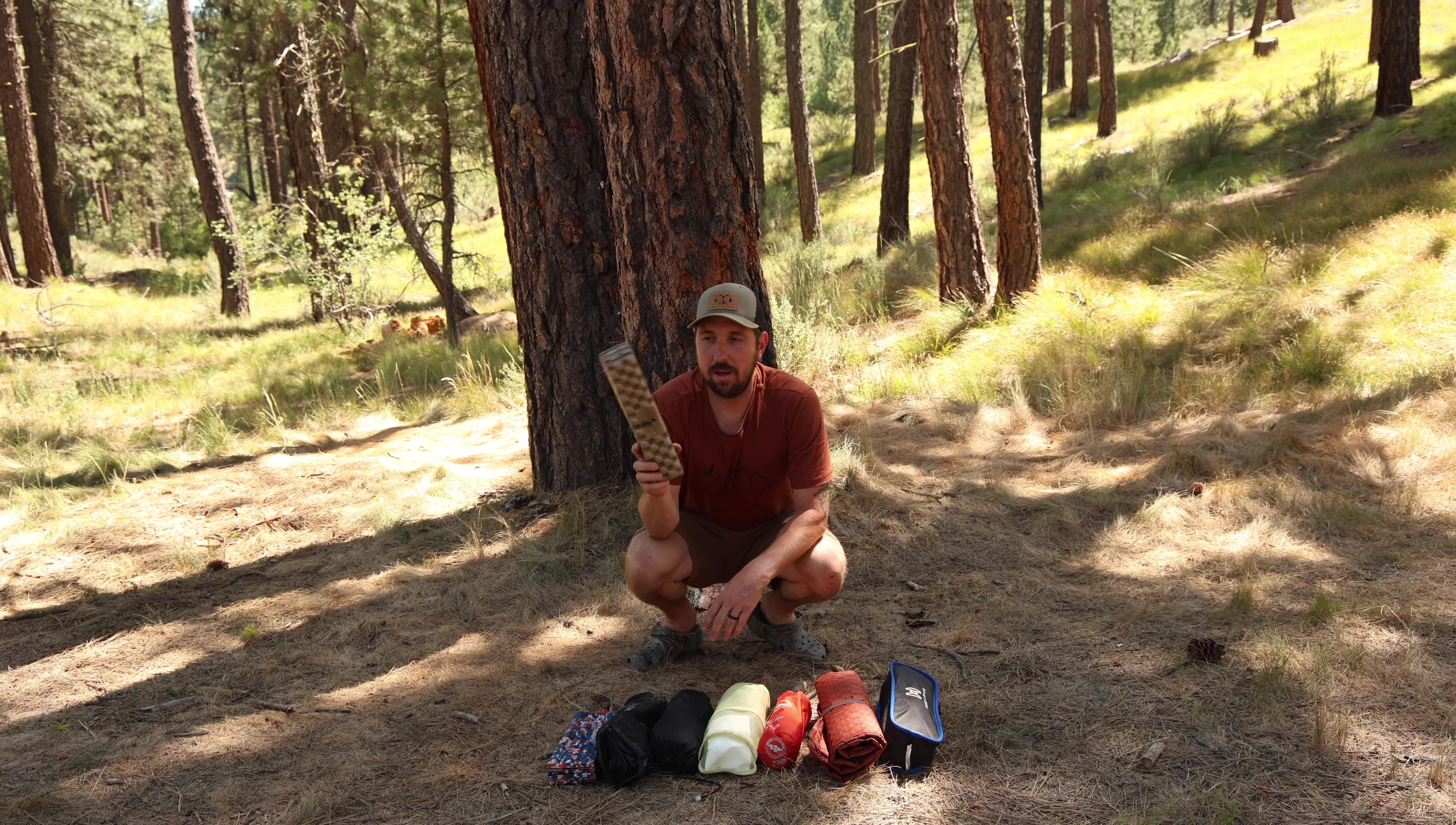 Close-up of the Therm-a-Rest Z Seat Pad being deployed.