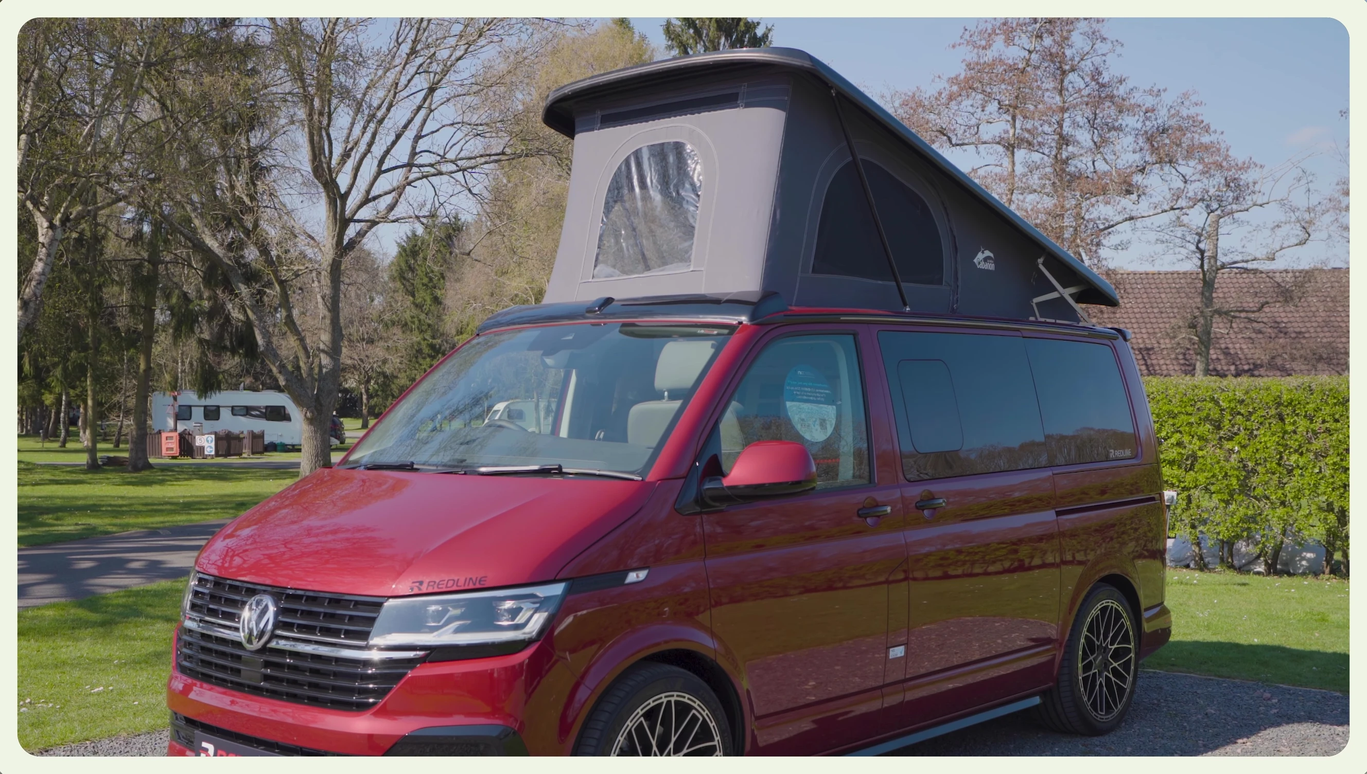 The pop-up roof with the double bed.