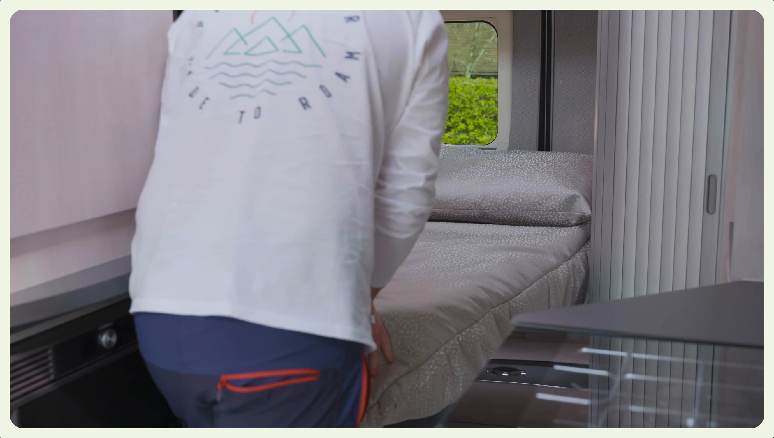 Lifting the head end of the bed for a relaxed space.