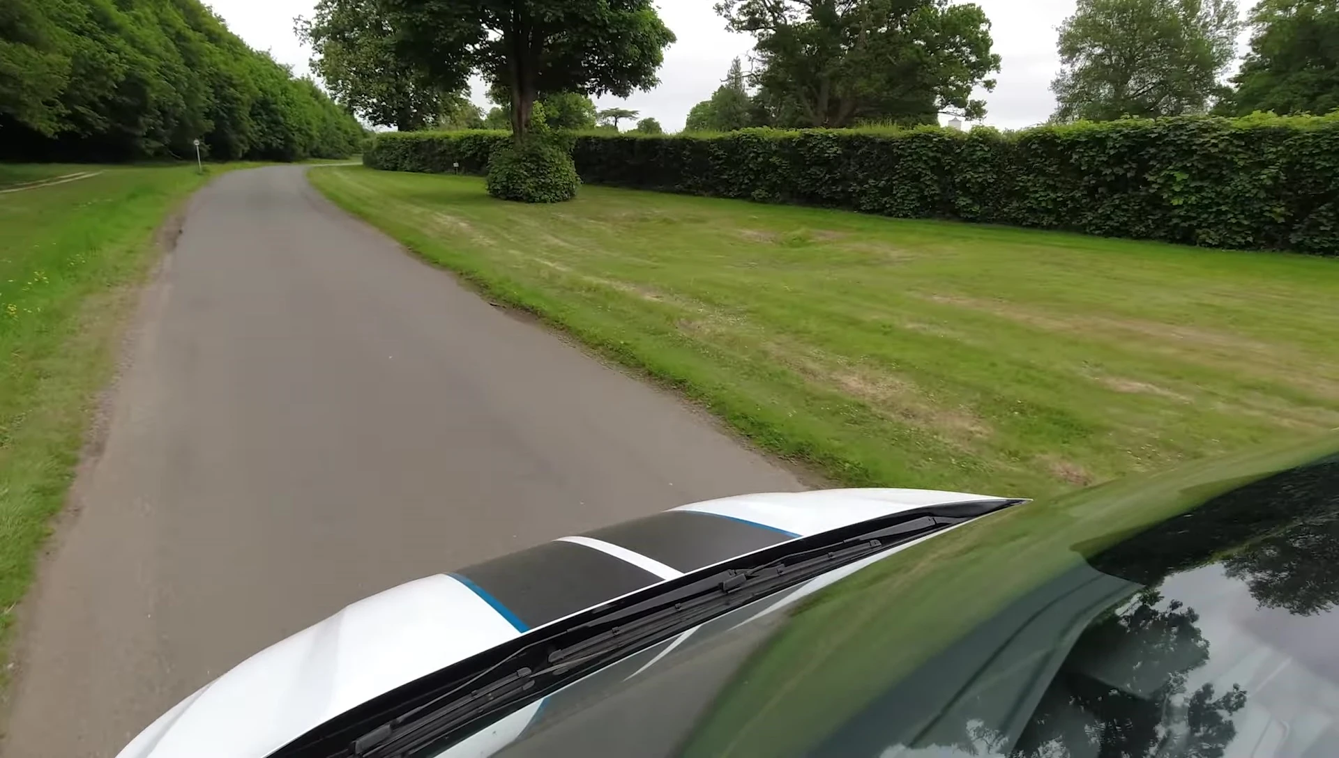 Driver's view from the elevated driving position.