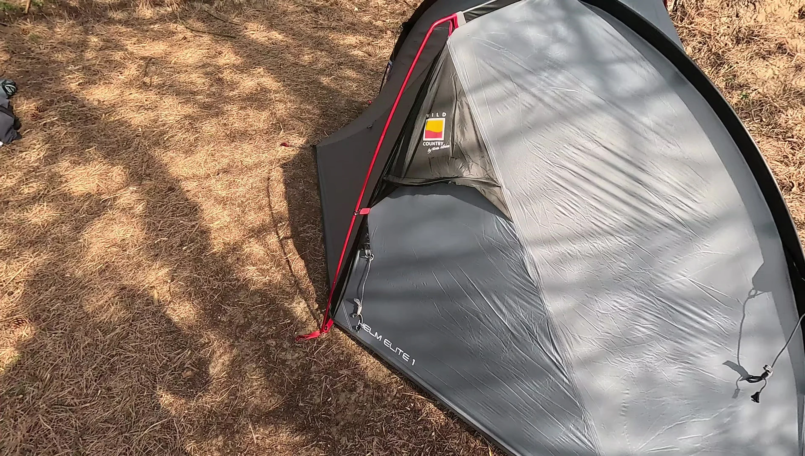View of the tent entrance.