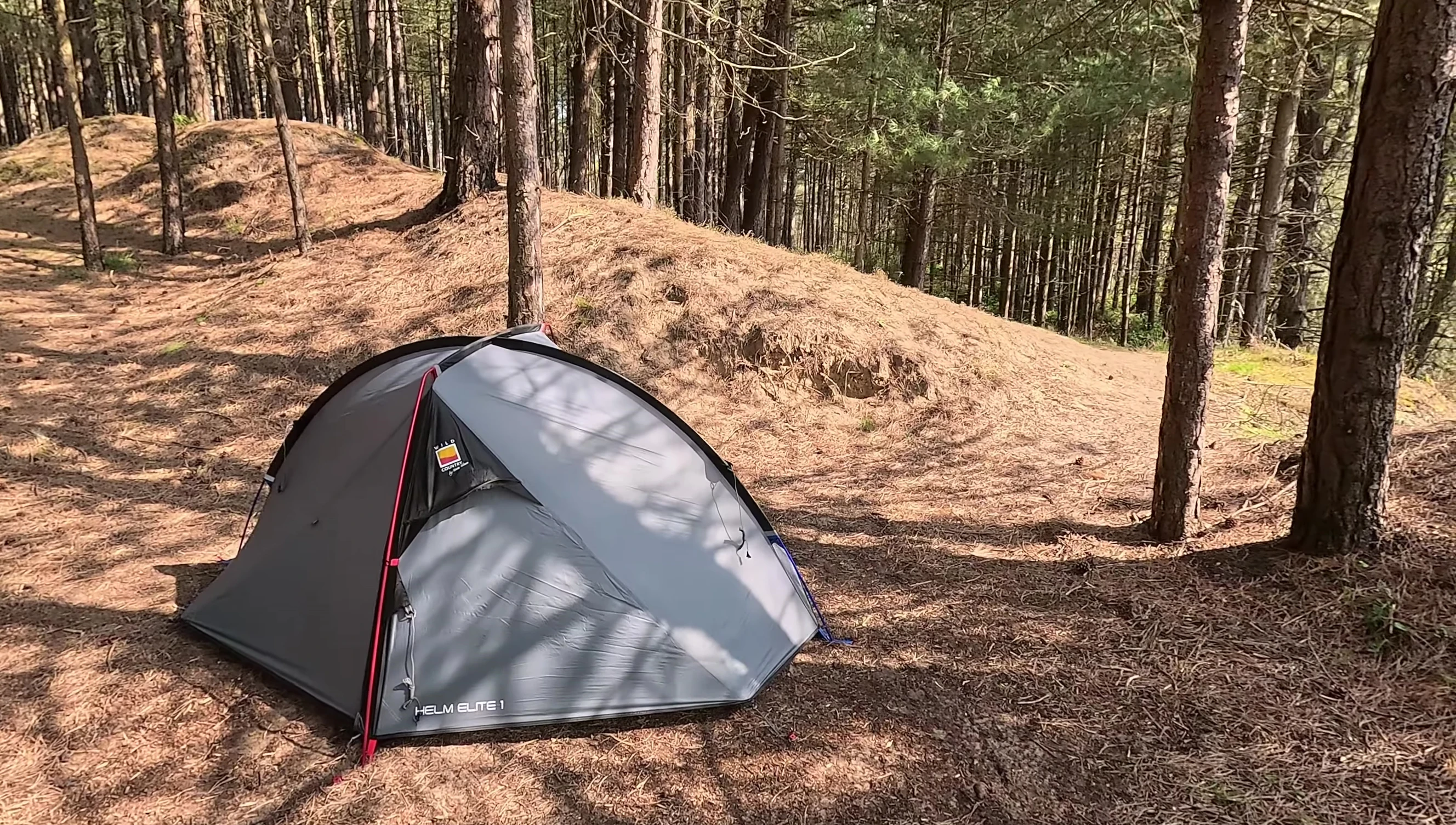 Final shot of the reviewer with the pitched tent.