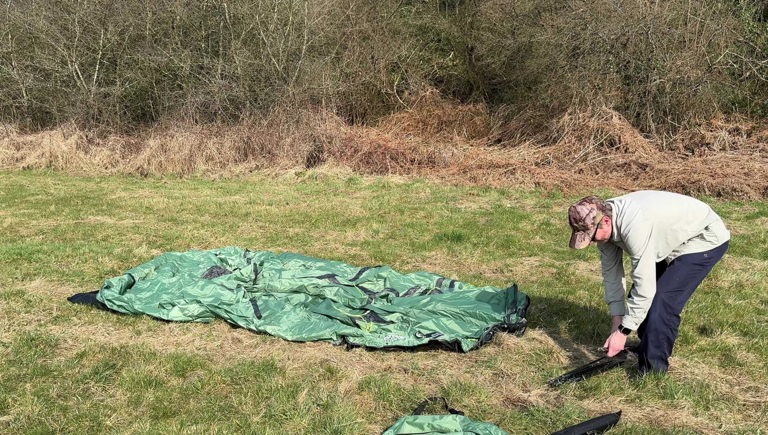 Time-lapse footage showing the easy setup of the Eurohike Avon 3 DLX tent.