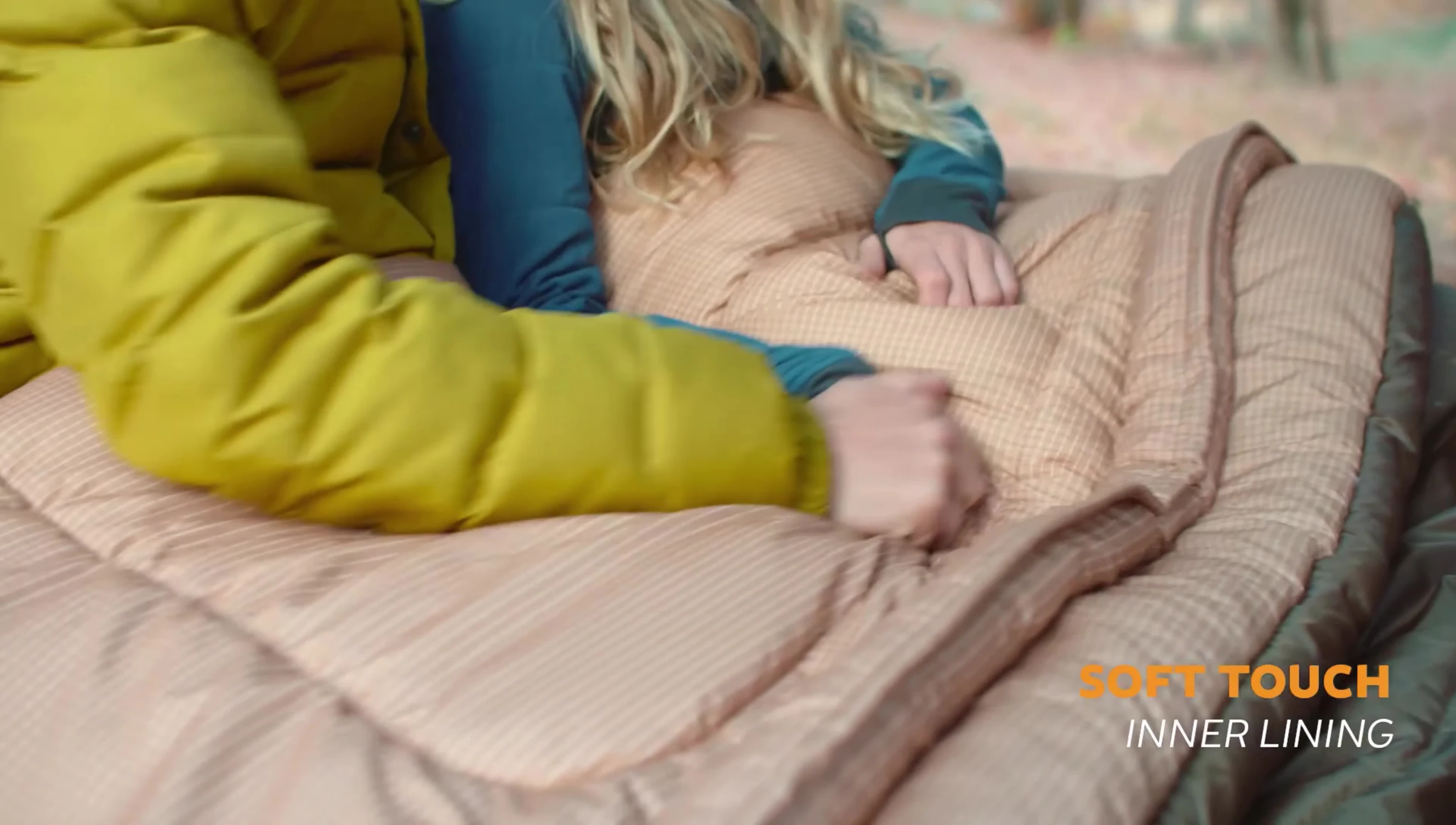 Close-up of the flannel lining and durable exterior