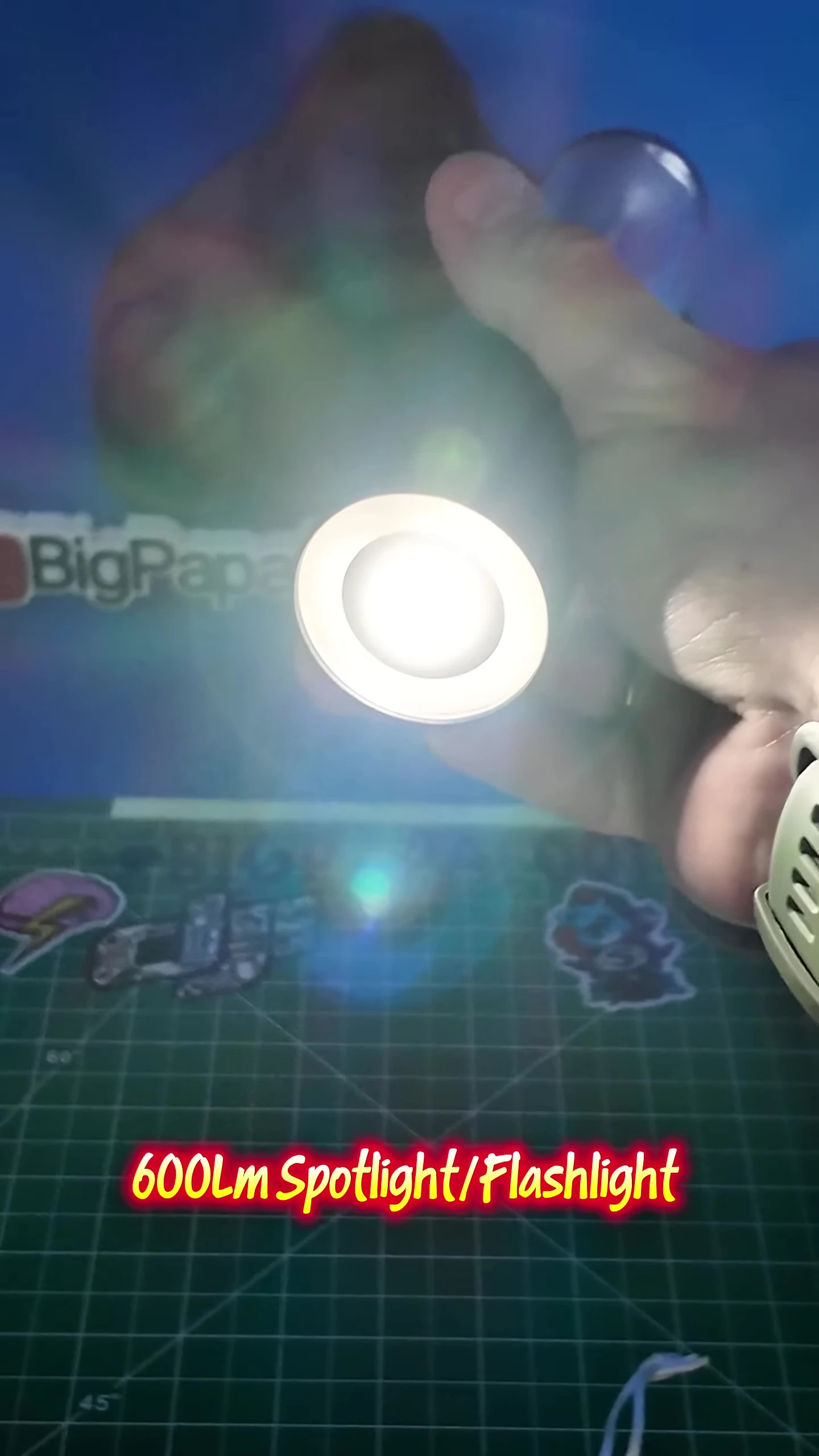 The spotlight mode of the lantern.