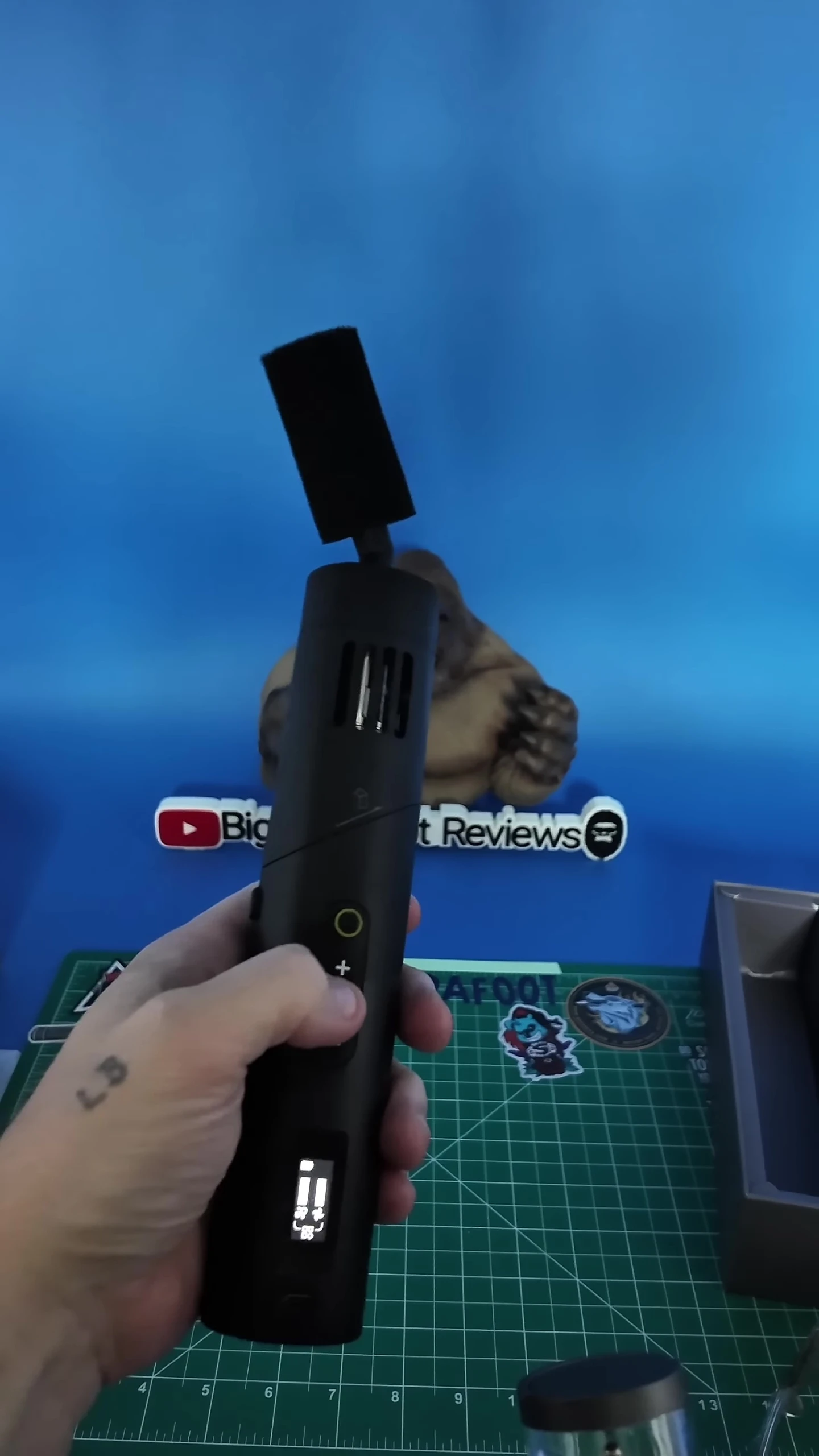 The spotlight beam pattern demonstrated using fog.