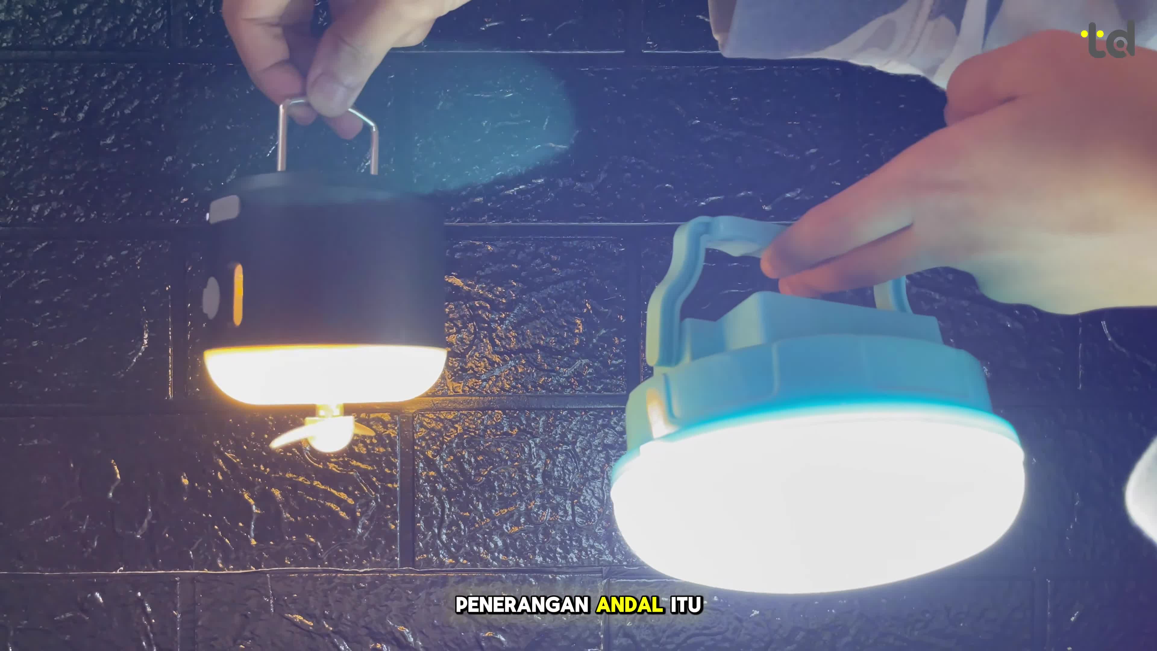 Close-up of the packaging of the emergency lamps.