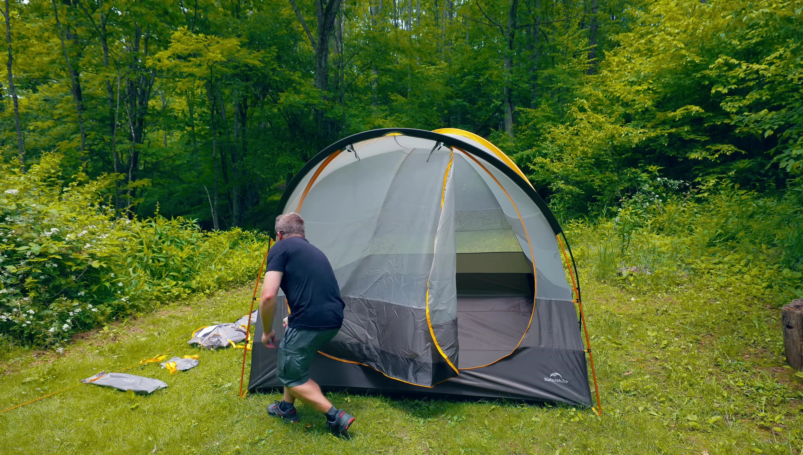 A shot showing the dimensions of the inner tent.