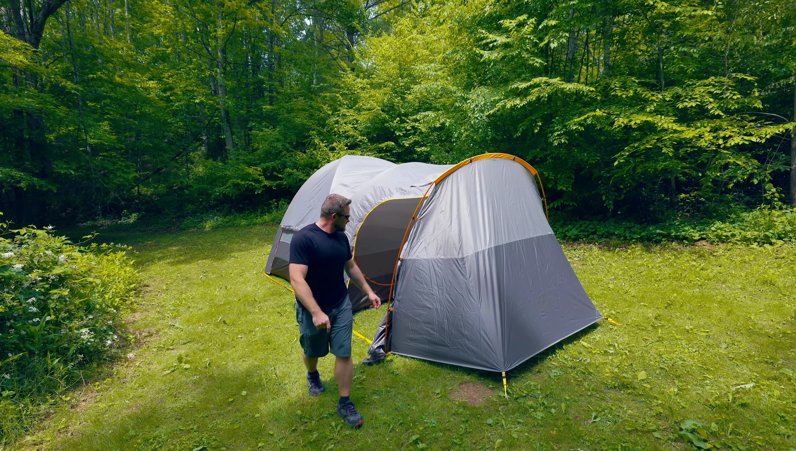 Measuring the length of the tent