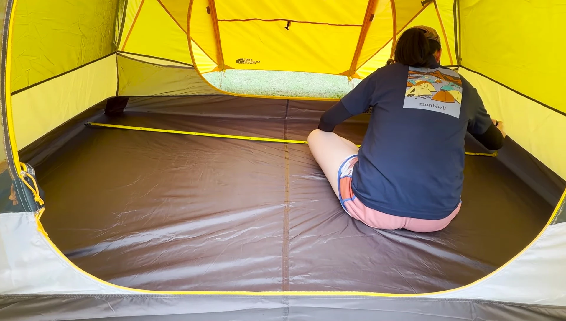 Measuring the length of the tent