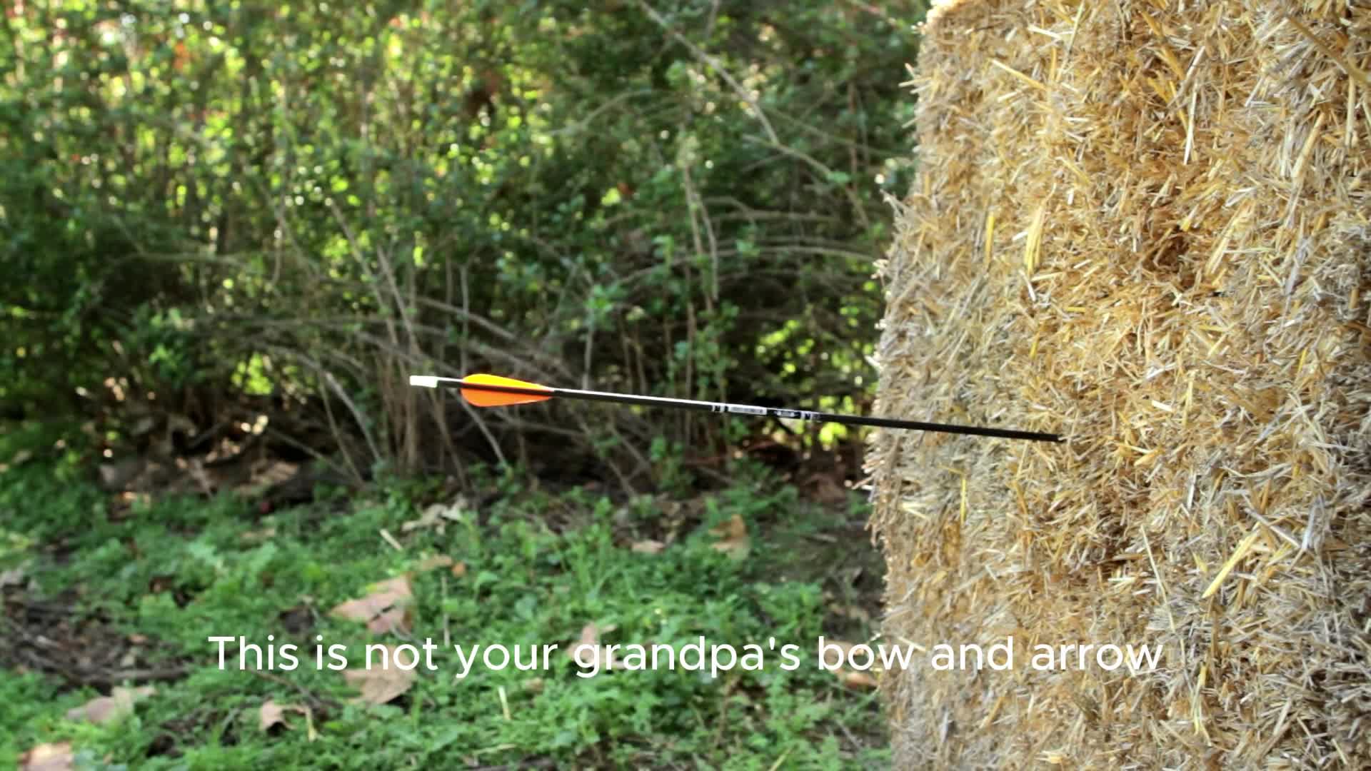 Person demonstrating the long arms of the Flex-Bow