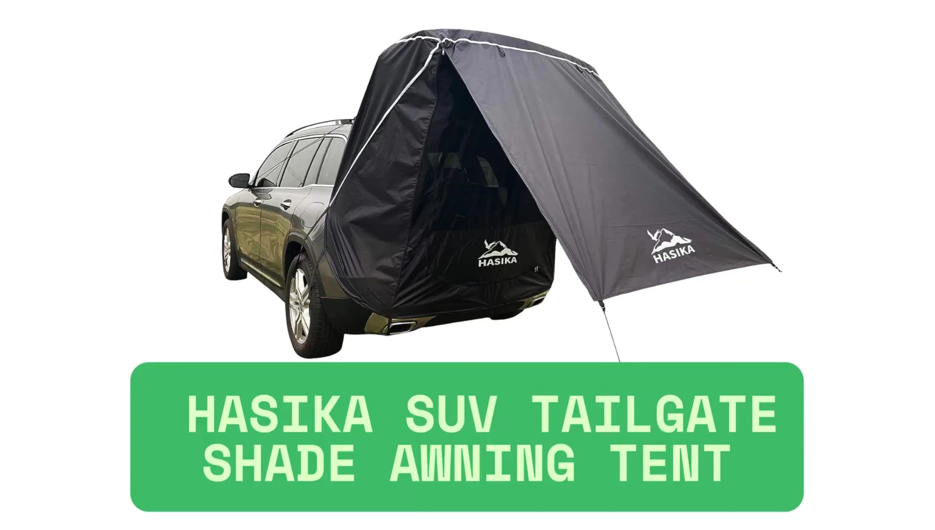 Hassaca SUV Tailgate Shade Awning Tent attached to an SUV