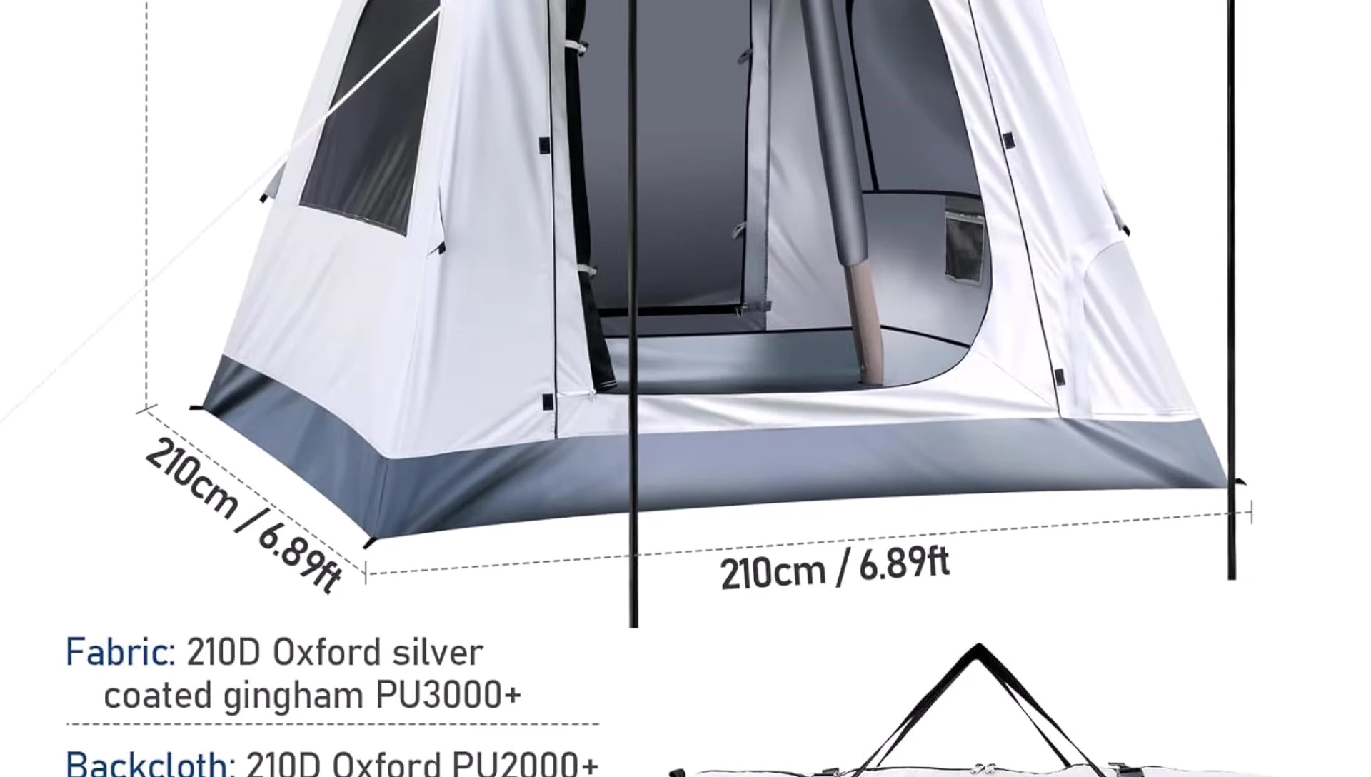 Close up shot of the Yoking tent's inflation system.