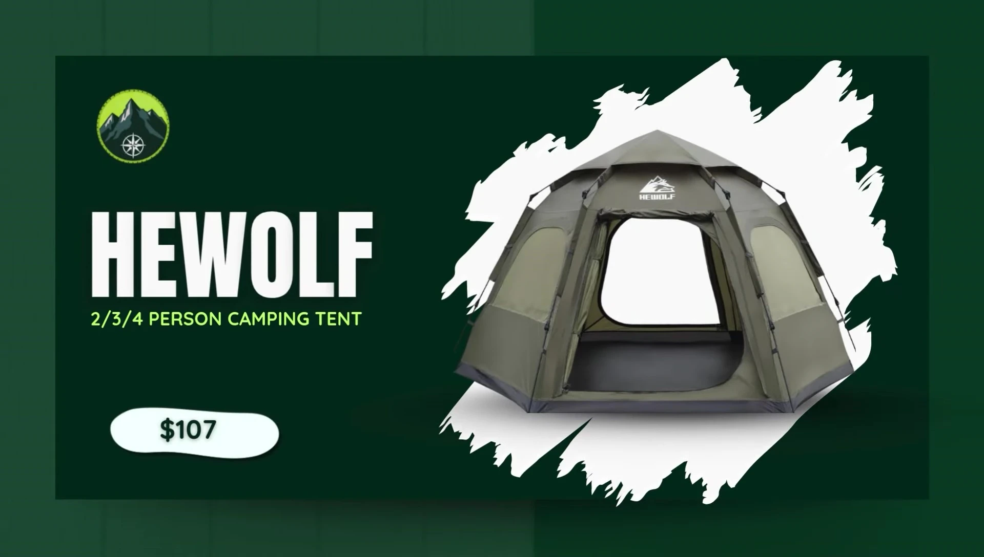 Huwolf Hexagonal Instant Pop-Up Tent